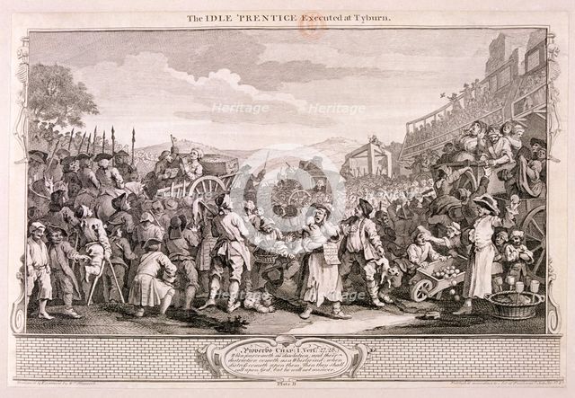 'The idle 'prentice executed at Tyburn', plate XI of Industry and Idleness, 1747. Artist: William Hogarth