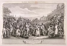 The idle prentice executed at Tyburn plate XI of Industry and Idleness, 1747. Artist: William Hogarth