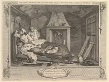 The Idle Prentice Returned from Sea and in a Garret with a Common Prostitut..., September 30, 1747. Creator: William Hogarth
