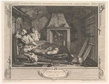 The Idle Prentice Returned from Sea and in a Garret with a Common Prostitute..., December 30, 1747. Creator: William Hogarth