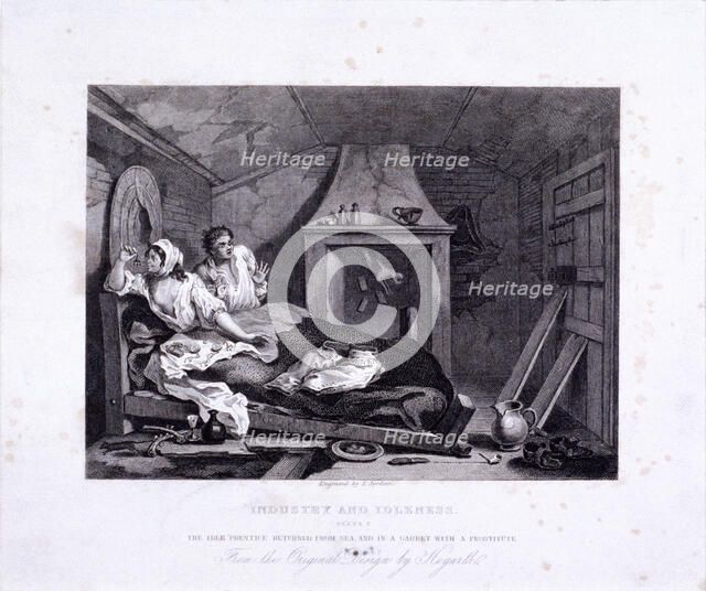 'The idle 'prentice returned from sea..., plate VII of Industry and Idleness 1833. Artist: S Davenport