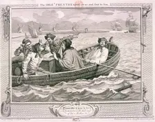 The idle prentice turn'd away and sent to sea plate V of Industry and Idleness, 1747. Artist: William Hogarth