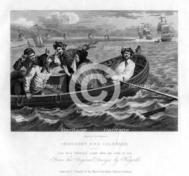 'The idle 'prentice turn'd away and sent to sea', plate V of 'Industry and Idleness', 1833.Artist: Henry Adlard