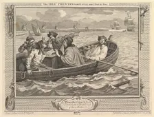 The Idle Prentice Turned Away and Sent to Sea: Industry and Idleness, plate 5, September 30, 1747. Creator: William Hogarth