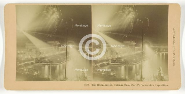 The Illumination, Chicago Day, World's Columbian Exposition, 1893. Creator: BW Kilburn.