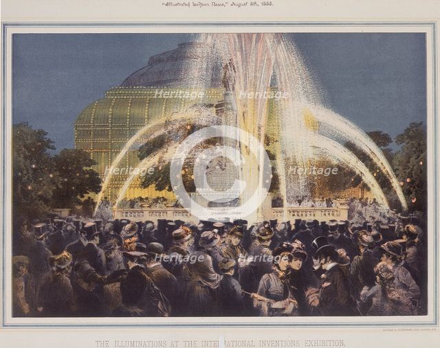 'The Illuminations at the International Inventions Exhibition', 8th August 1885.  Artist: Riddle and Couchman