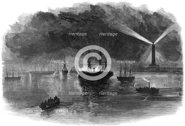 The illuminations of Port Said during the opening of the Suez Canal, Egypt, 1869. Artist: Unknown