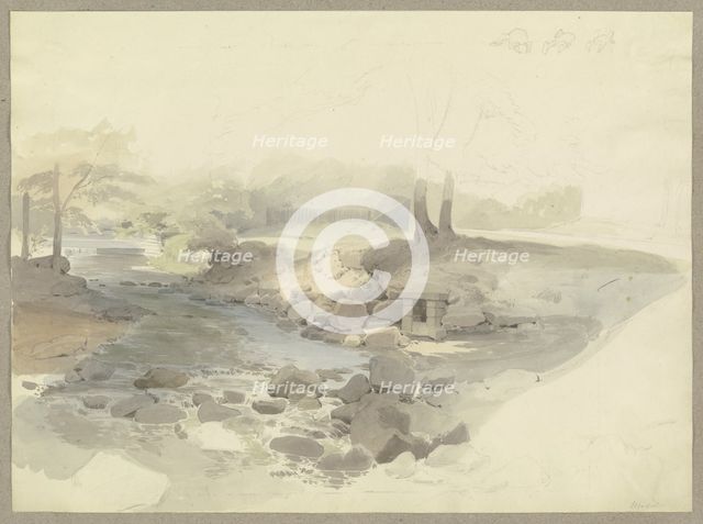 The Ilse flowing between trees near Ilsenburg, c1844. Creator: Carl Theodor Reiffenstein.