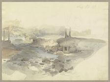 The Ilse flowing between trees near Ilsenburg, c1844. Creator: Carl Theodor Reiffenstein