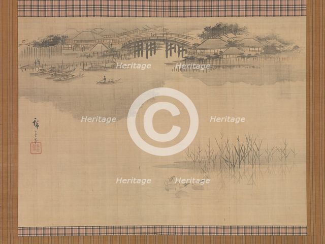 The Imado Bridge at the Foot of Mount Matsuchi, 19th century. Creator: Ando Hiroshige.