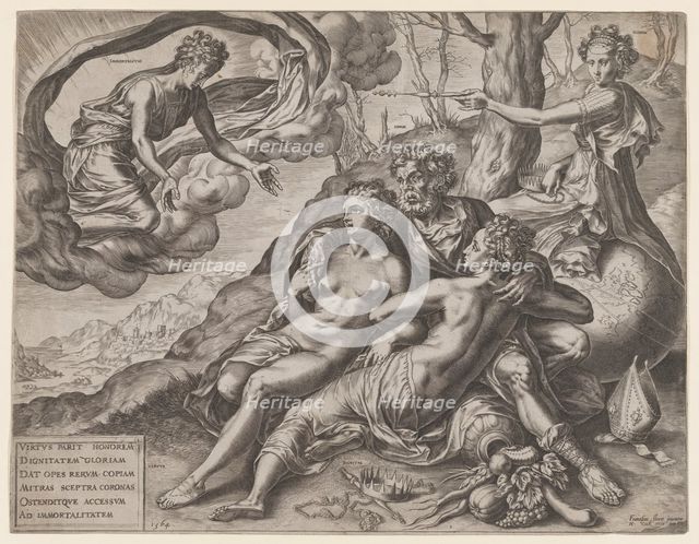 The Immortal Rewards of Virtue, 1564. Creator: Cornelis Cort.