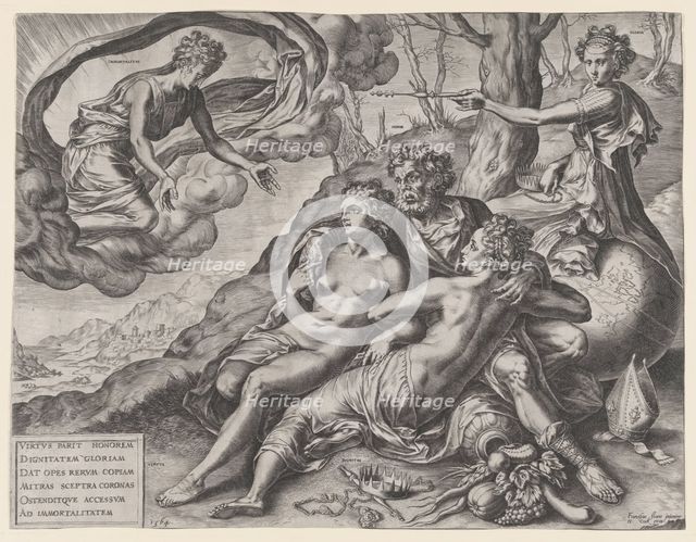 The Immortal Rewards of Virtue, 1564. Creator: Cornelis Cort.