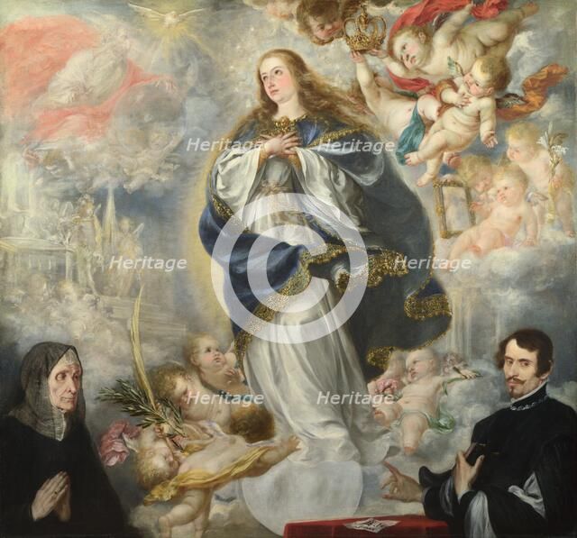 The Immaculate Conception with Two Donors, ca 1661. Artist: Valdés Leal, Juan de (1622-1690)