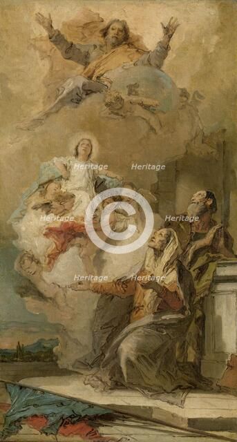 The Immaculate Conception (Joachim en Anna receiving the Virgin Mary from God the Father), c.1757-c. Creator: Giovanni Battista Tiepolo.