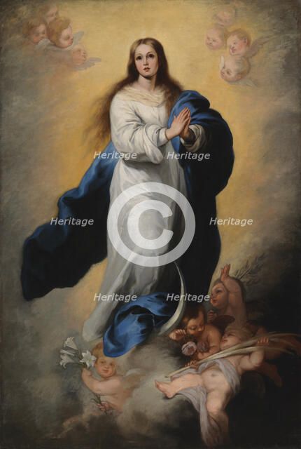 The Immaculate Conception of Escorial, copy after Murillo, 1863. Creator: Adolf von Becker.