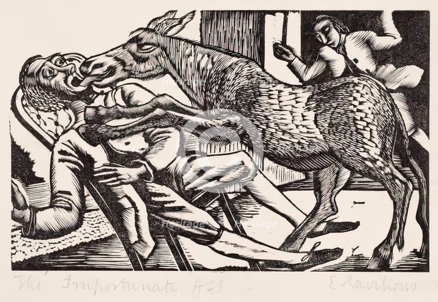The Importunate Ass, 1928. Creator: Eric Ravilious.