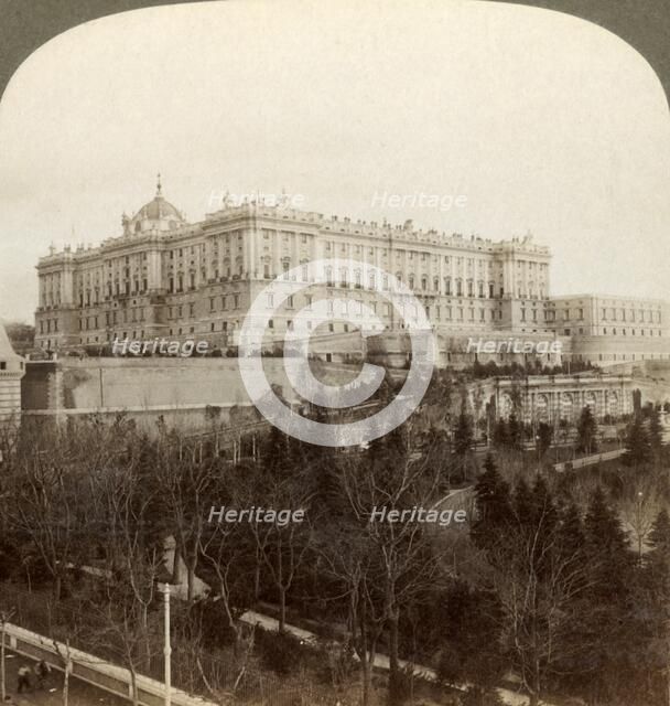 'The imposing Royal Palace, and Royal Park Campo del Moro...Madrid, Spain', 1902. Creator: Underwood & Underwood.