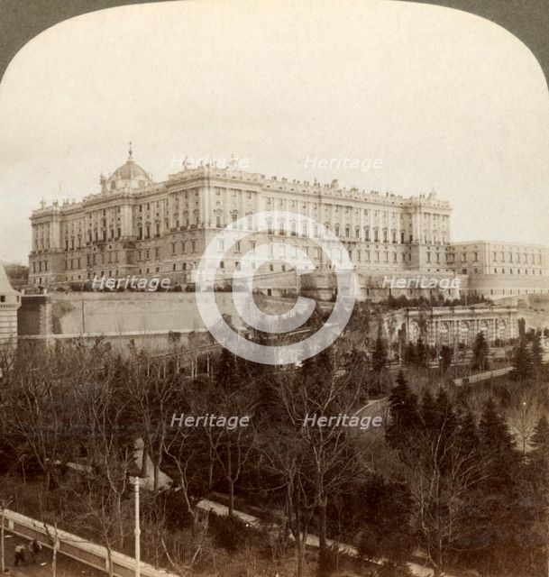 'The imposing Royal Palace, and Royal Park Campo del Moro...Madrid, Spain', 1902. Creator: Underwood & Underwood.