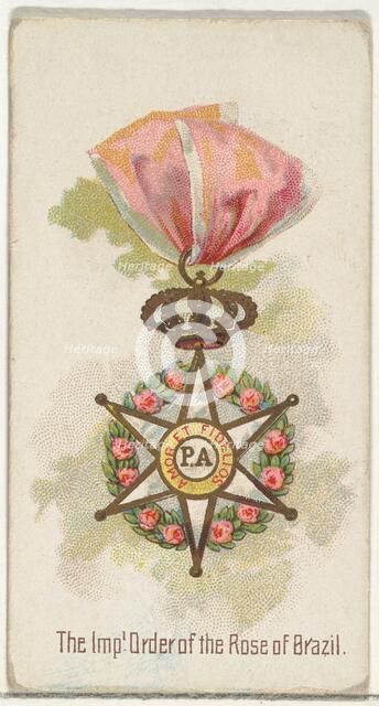 The Imperial Order of the Rose of Brazil, from the World's Decorations series (N30) for Al..., 1890. Creator: Allen & Ginter.