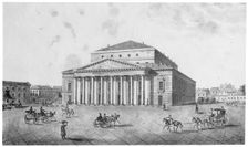 The Imperial Bolshoi Kamenny Theatre, St Petersburg, Russia, 1820s. Artist: Anon