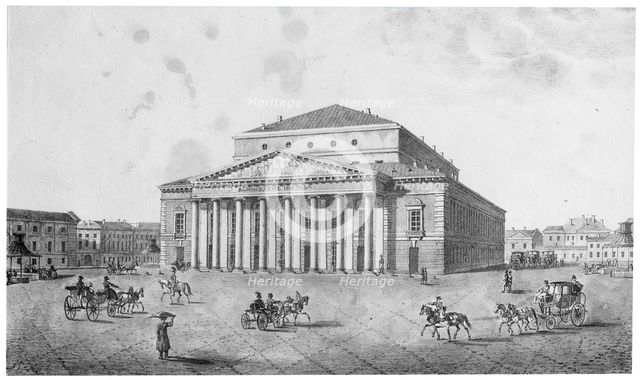 The Imperial Bolshoi Kamenny Theatre, St Petersburg, Russia, 1820s.  Artist: Anon