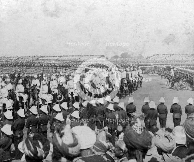 The Imperial Cadet Corps escorting their majesties into the Durbar arena, Delhi, India, 1903.Artist: HD Girdwood