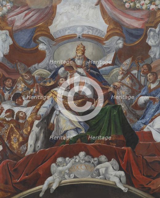 The Imperial Coronation of Charles the Great by Pope Leo III in 800, 1724. Artist: Stauder, Jacob Carl (1694-1756)