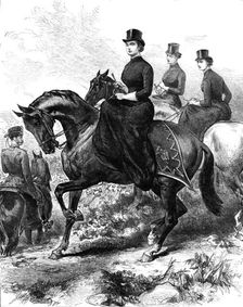 The Imperial Crown Princess of Germany at the German Army Manoeuvres, 1883. Creator: Unknown