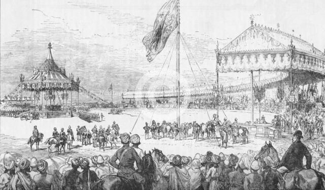 The Imperial Durbar at Delhi, India, on 1 January 1877 (1908).  Artist: Unknown.