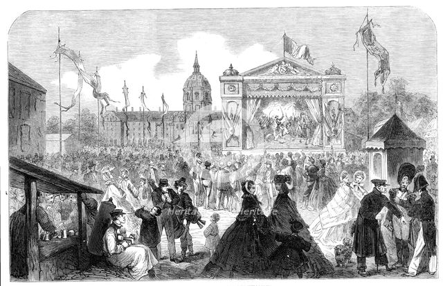 The Imperial Fetes at Paris: scene at the Esplanade des Invalides, 1861. Creator: Unknown.