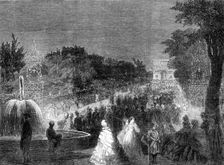 The Imperial Fetes at Paris: view from the Round Point in the Champs Elysees, 1861. Creator: Unknown