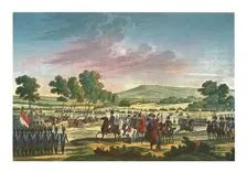 The Imperial Guard Manoeuvring in the Presence of the Two Emperors at Tilsit, 28 June 1807, (c1850). Artist: Edme Bovinet