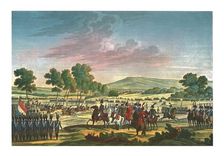 The Imperial Guard Manoeuvring in the Presence of the Two Emperors at Tilsit, 28 June 1807, (c1850). Artist: Edme Bovinet