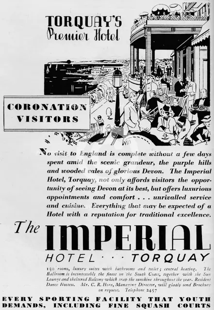 'The Imperial Hotel, Torquay', 1937. Artist: Unknown.