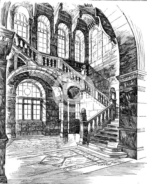''The Imperial Institute of the United Kingdom , The Colonies, and India; East Staircase to First an Creator: Unknown.