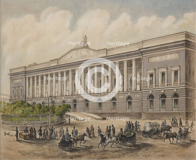 The Imperial Public Library in Saint Petersburg, 1840s. Artist: Borel, Pyotr Fyodorovich (1829-1898)