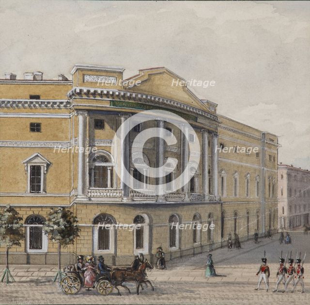 The Imperial Public Library in Saint Petersburg, 1830-1840s. Artist: Sadovnikov, Vasily Semyonovich (1800-1879)
