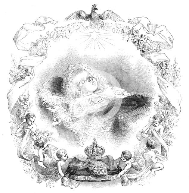 The Imperial Prince in his Cradle - from a photograph, 1856.  Creator: Unknown.