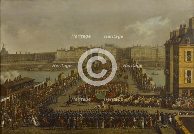 The imperial procession on the way to the coronation ceremony on Dec 2nd, 1804, 1805. Creator: Bertaux, Jacques (1745-1818).
