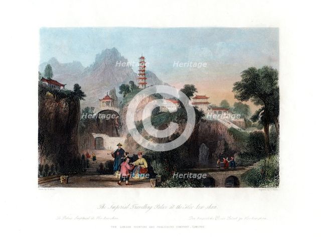 'The Imperial Travelling Palace at the Hoo-Kew-Shan', China, c1840.Artist: J Sands