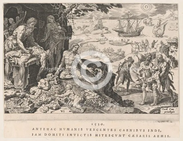 The Imperial Troops Bringing Civilization to the Indians, from The Victories of Emperor Ch..., 1555. Creator: Dirck Volkertsen Coornhert.