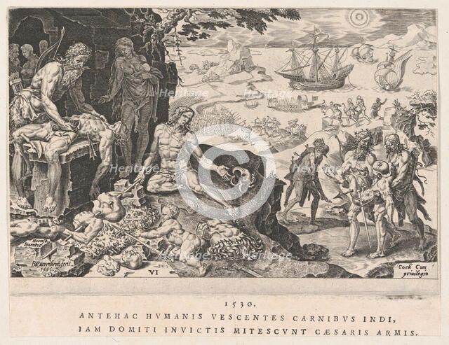 The Imperial Troops Bringing Civilization to the Indians, from The Victories of Emperor Ch..., 1555. Creator: Dirck Volkertsen Coornhert.