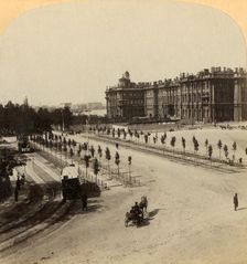 The Imperial Winter Palace from Nevsky Prospect, St. Petersburg, Russia 1897. Creator: Underwood & Underwood