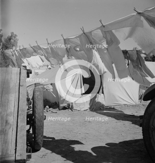 The incessant struggle for cleanliness amid dust and dirt, Imperial County, California, 1937. Creator: Dorothea Lange.