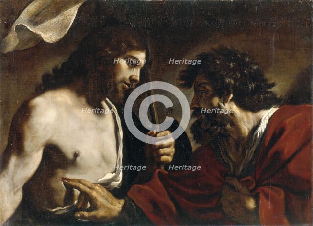 The Incredulity of Saint Thomas. Artist: Guercino (1591-1666)