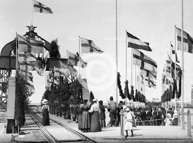 The inauguration of the ferry route between Trelleborg and Sassnitz, Sweden, 1909. Creator: Unknown.