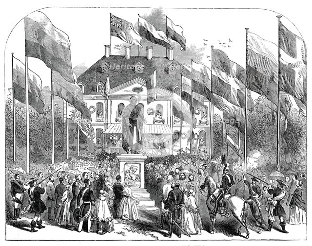 The Inauguration of the Statue of Beethoven, at Bonn, 1845. Creator: Unknown.