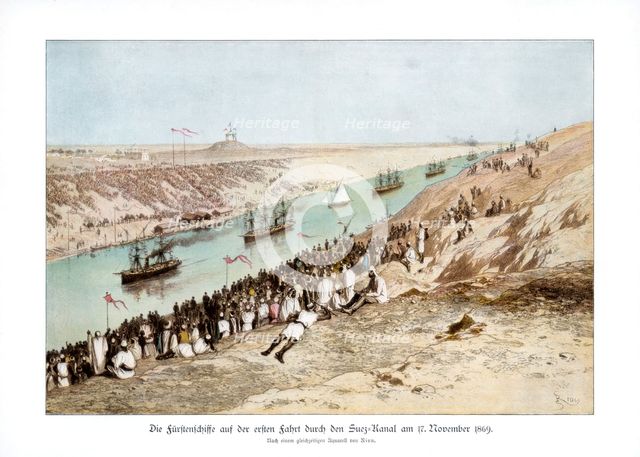 The inauguration of the Suez Canal, 17 November 1869, (1900).Artist: Edouard Riou