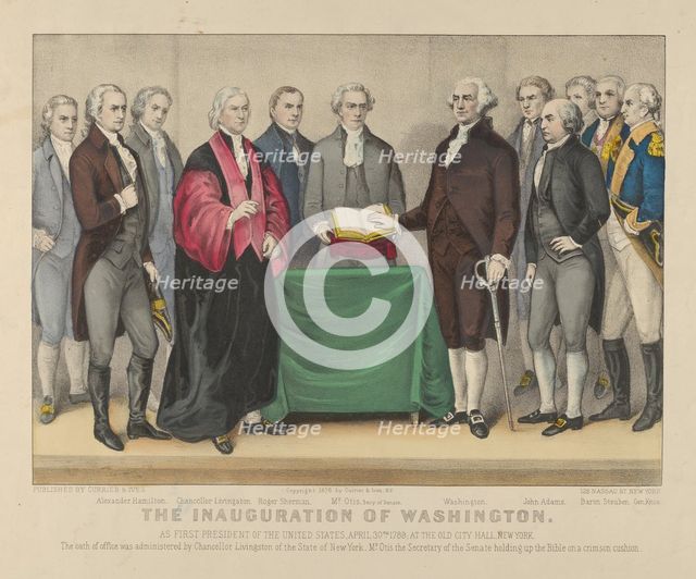 The Inauguration of Washington as First President of the United States, April 30th 1789 - ..., 1876. Creators: Nathaniel Currier, James Merritt Ives, Currier and Ives.