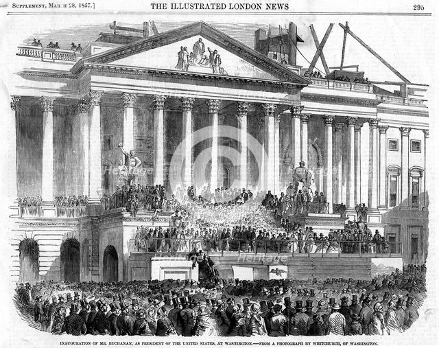 The inauguration of James Buchanan as President, Washington, 1857. Artist: Unknown